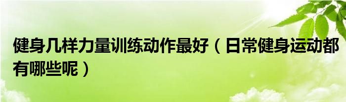 bob体官方入口健身几样力BBOB体验官网平台网址OB体验官网量训练动作最好（日常健身运动都有哪些呢）(图1)