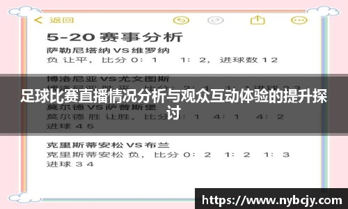 足球比赛直播情况分析与观众互动体验的提升探讨